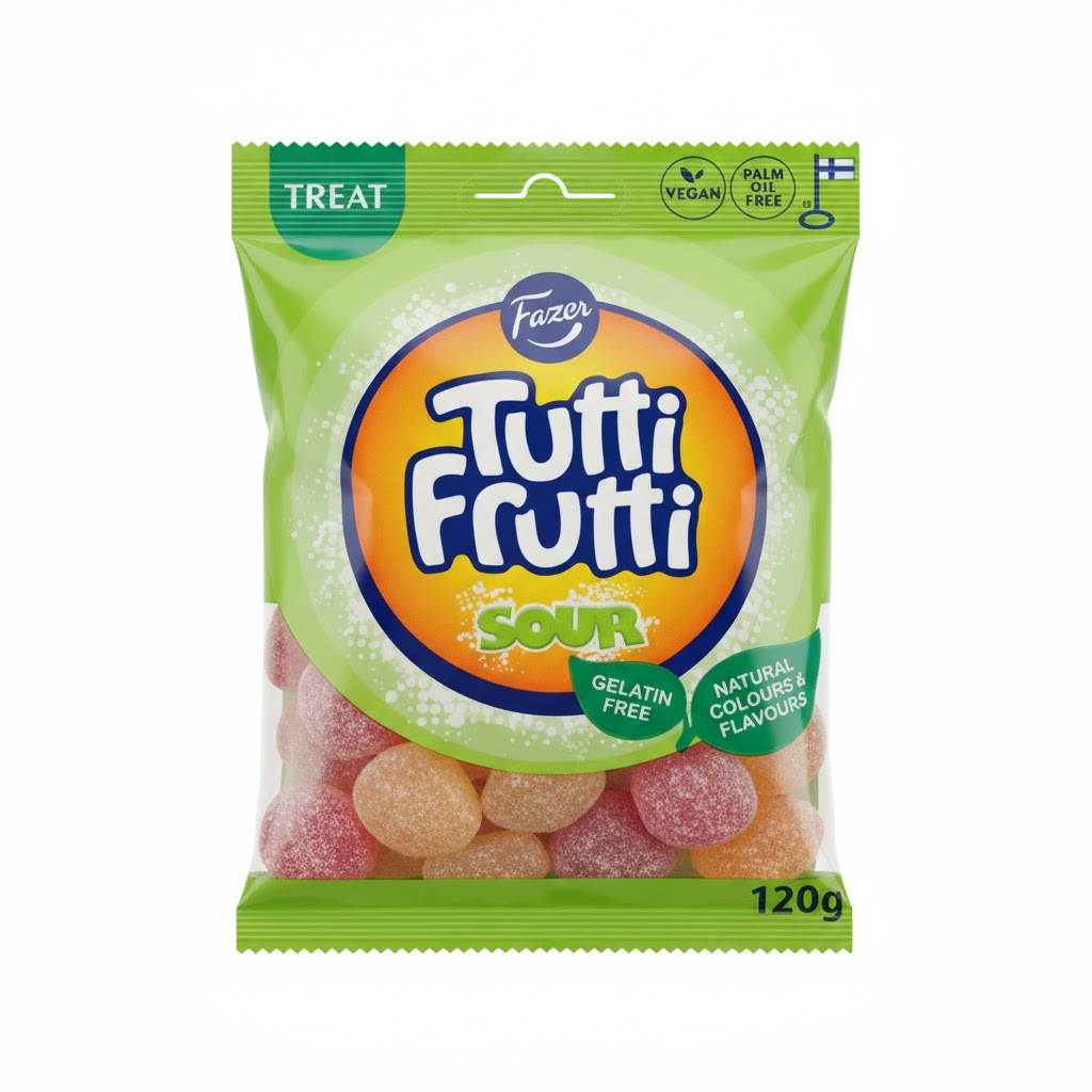 TUTTI FRUTTI GUMMY CANDY SOUR 120G
