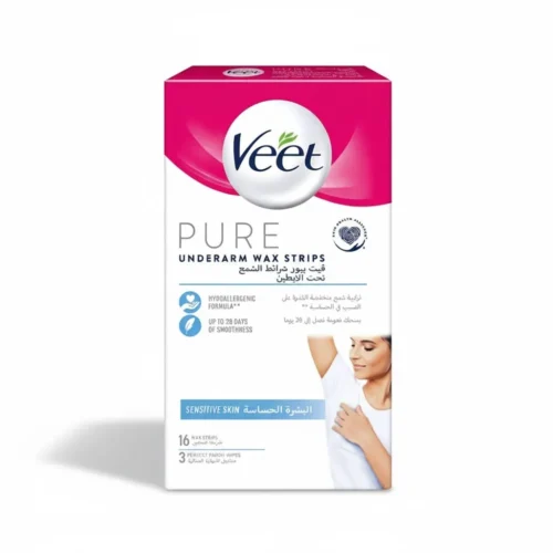 VEET WAX STRIPS SENSITIVE PURE FOR UNDERARMS 16NOS