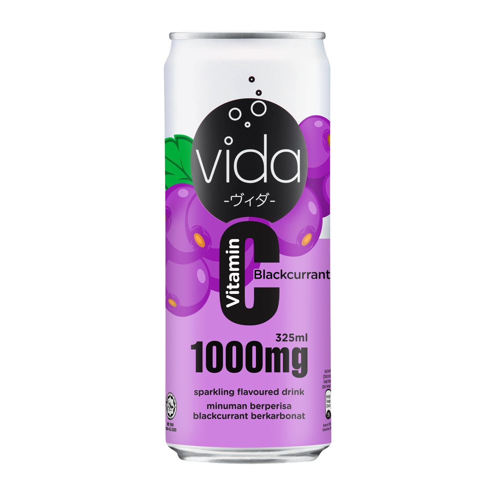 VIDA VIT C SPARKLING DRINK BLACKCURRANT 325ML