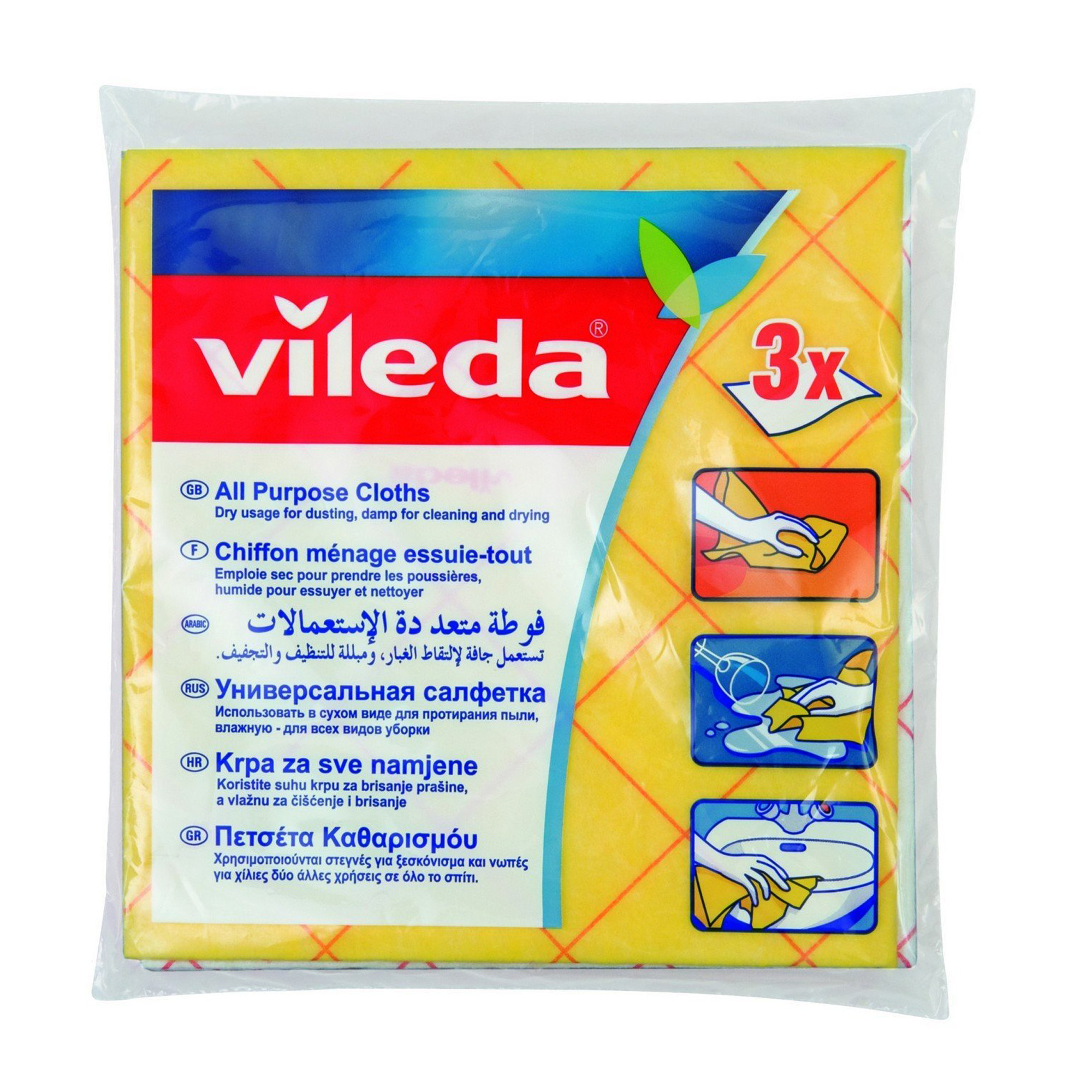 VILEDA ALL PURPOSE CLOTH 3S