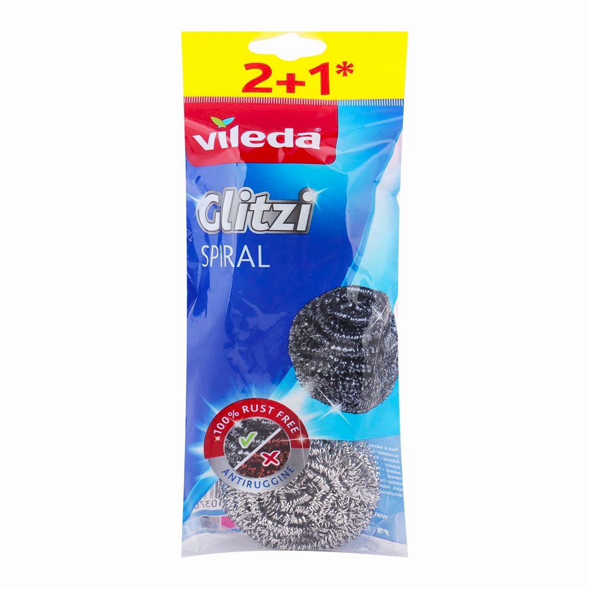 VILEDA GLITZI INOX SPIRAL SCOURER 2+1FREE