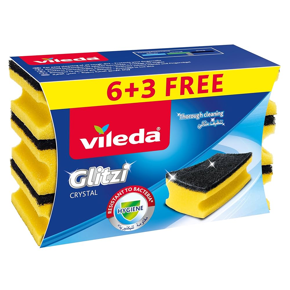VILEDA GLITZI SPONGE CRYSTAL 6+3FREE