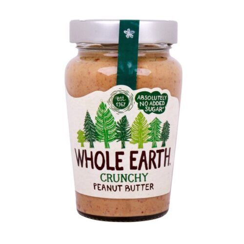 WHOLE EARTH CRUNCHY ORGANIC PEANUT BUTTER 340G