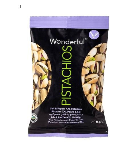 WONDERFUL PISTACHIOS POUCH SALT & PEPPER 115G