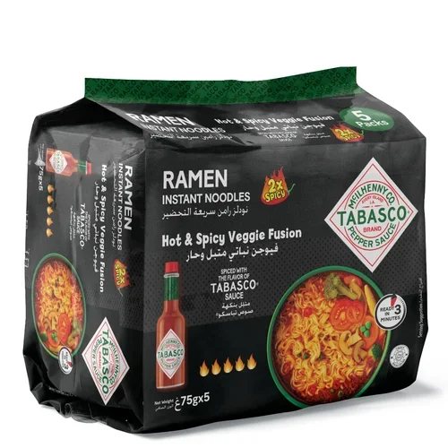 TABASCO RAMEN INSTANT NOODLES HOT & SPICY VEGGIE FUSION 75G X 5