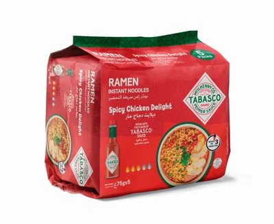 TABASCO RAMEN INSTANT NOODLES SPICY CHICKEN DELIGHT 75G X 5