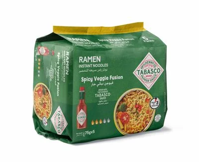 TABASCO RAMEN INSTANT NOODLES SPICY VEGGIE FUSION 75G X 5