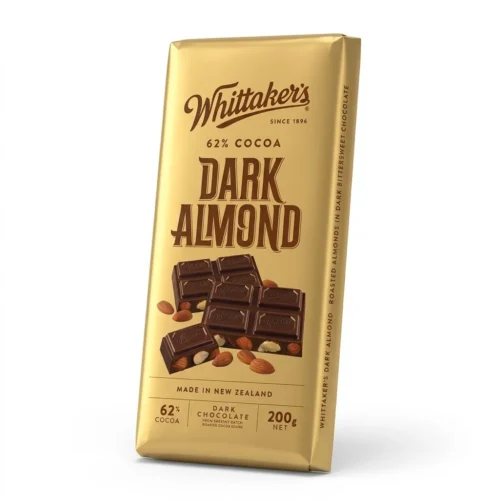 WHITTAKERS CHOCOLATE DARK ALMOND 200G