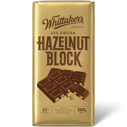 WHITTAKERS CHOCOLATE HAZELNUT BLOCK 200G