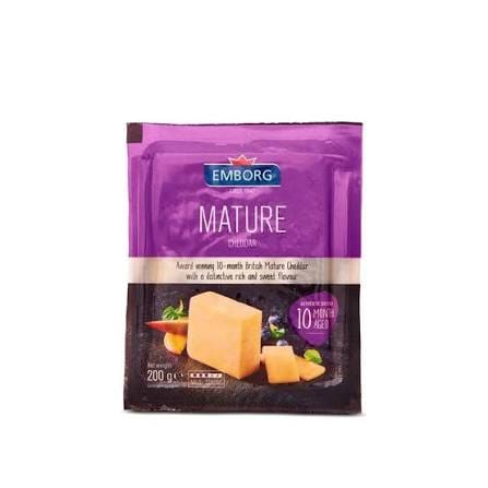 EMBORG MATURE CHEDDAR CHEESE 200G