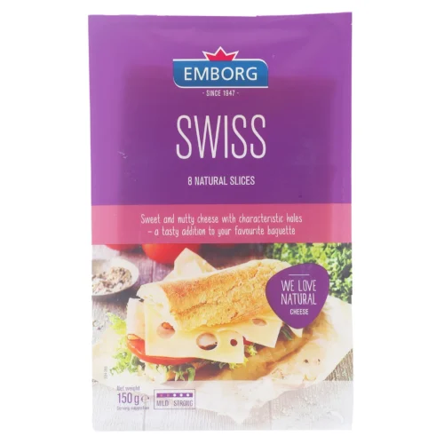 EMBORG SWISS CHEESE SLICES 150G