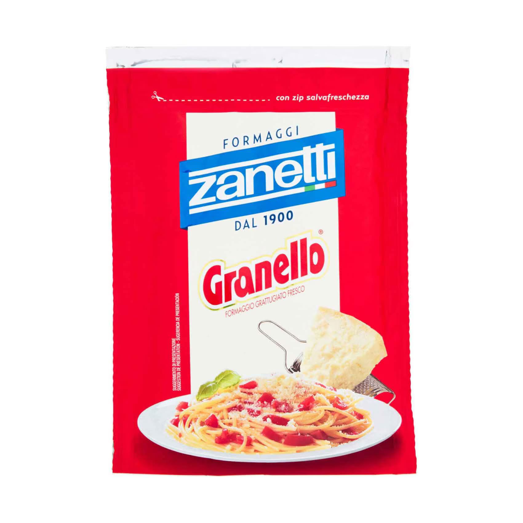 ZANETTI GRATED CHEESE GRANELLO 125G ZANETTI GRATED CHEESE GRANELLO 125 G
