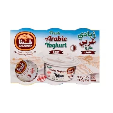 BALADNA FRESH YOGURT ARABIC 170G FF X 6