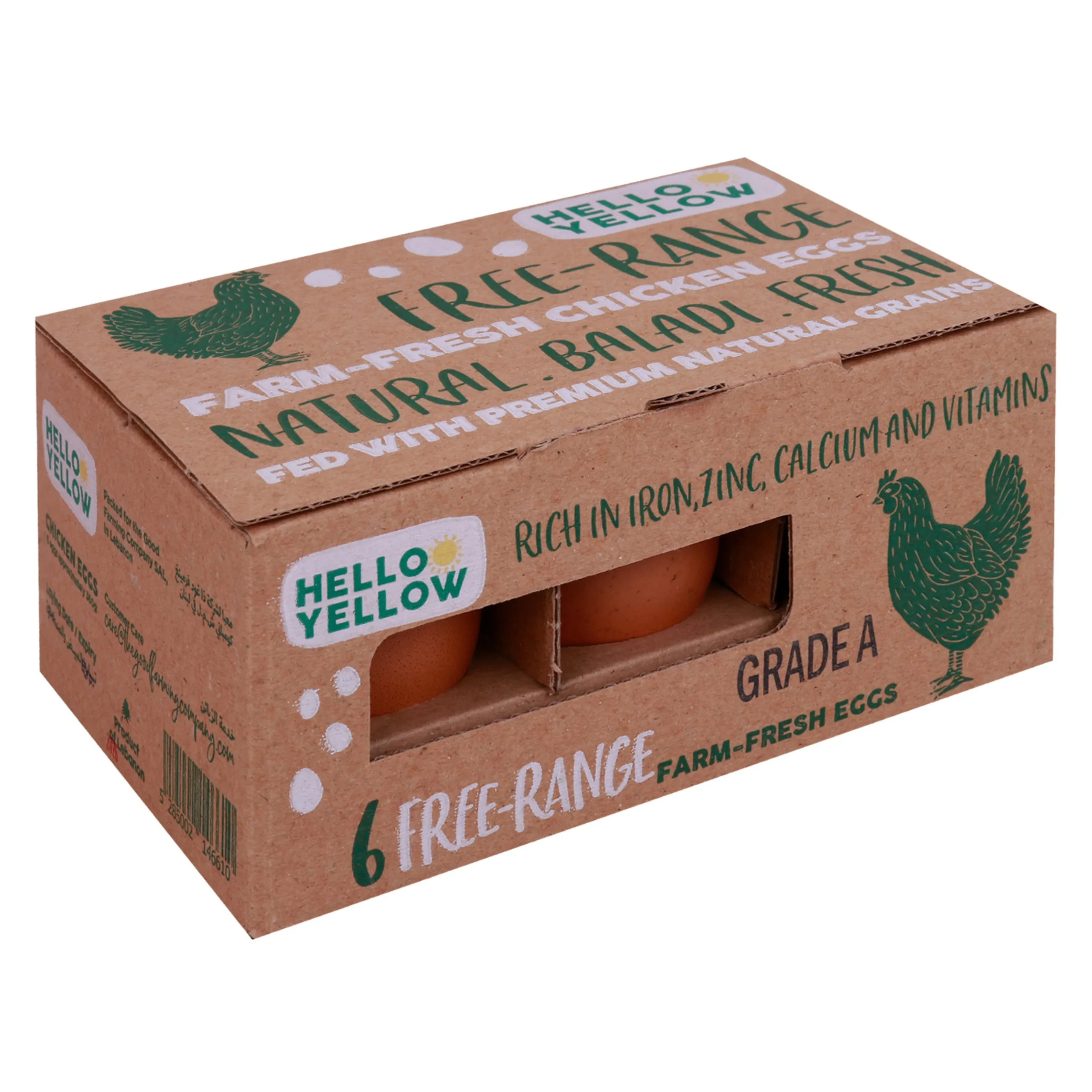 HELLO YELLOW FREE RANGE BALADI PREMIUM EGGS 6S HELLO YELLOW FREE RANGE BALADI PREMIUM EGGS 6S