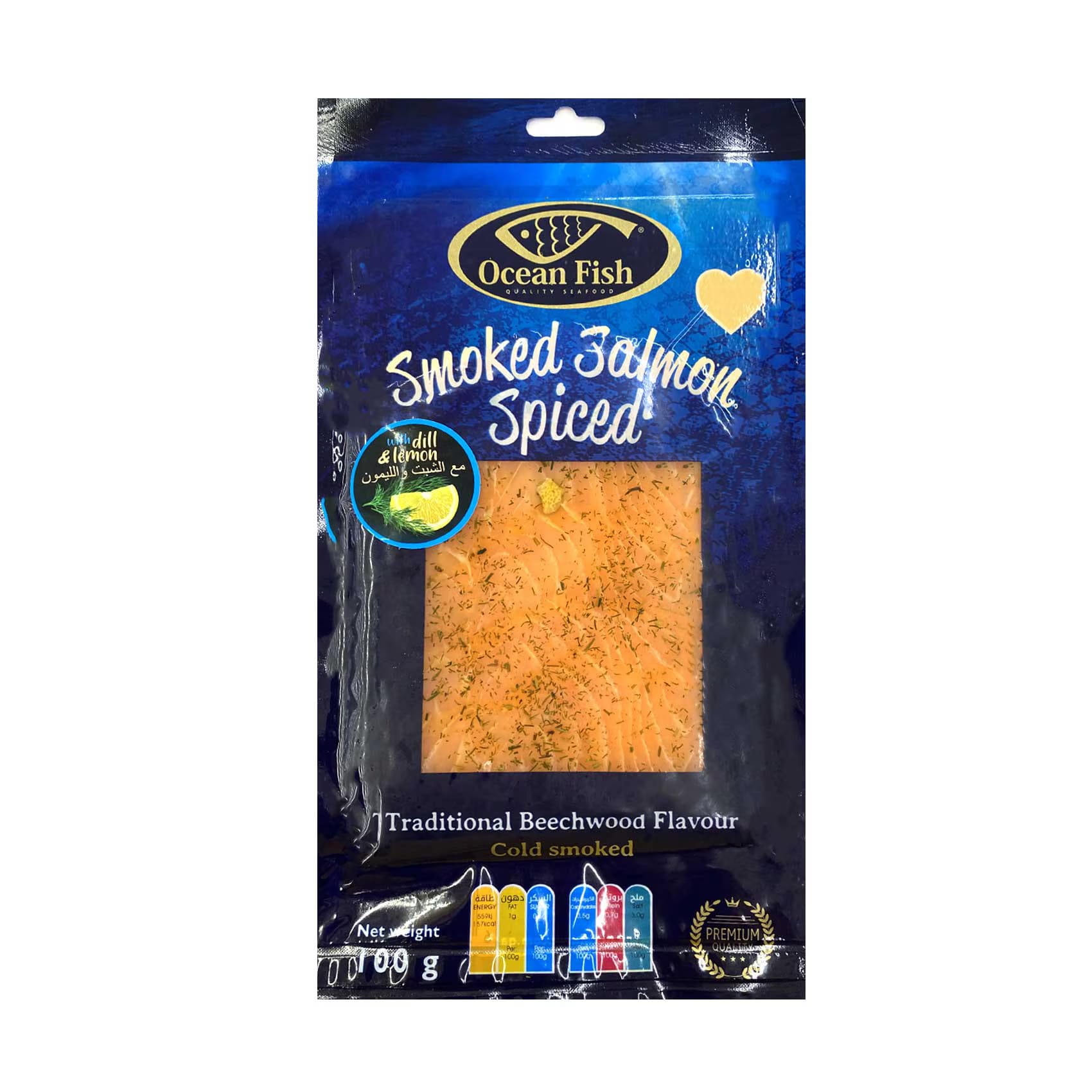 OCEAN FISH SPICED SMOKED SALMON 100G OCEAN FISH SPICED SMOKED SALMON 100G