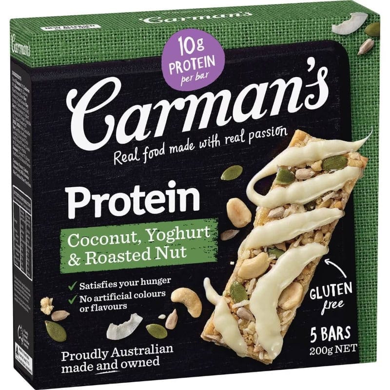 CARMANS PROTEIN BARS COCONUT, YOGURT & ROASTED NUT 200G CARMANS PROTEIN BARS COCONUT, YOGURT & ROASTED NUT 200G