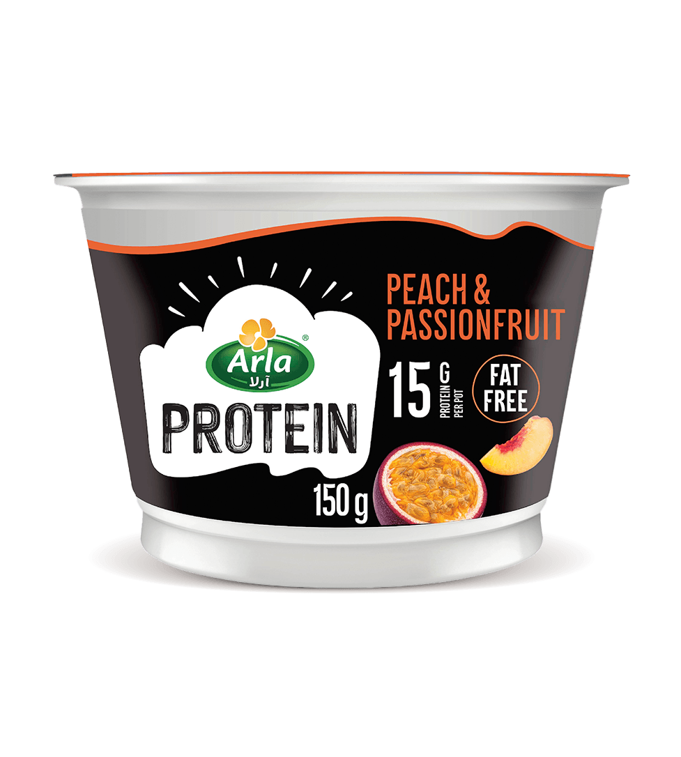 ARLA PROTEIN YOGURT PEACH & PASSION FRUIT 150G ARLA PROTEIN YOGURT PEACH & PASSION FRUIT 150G