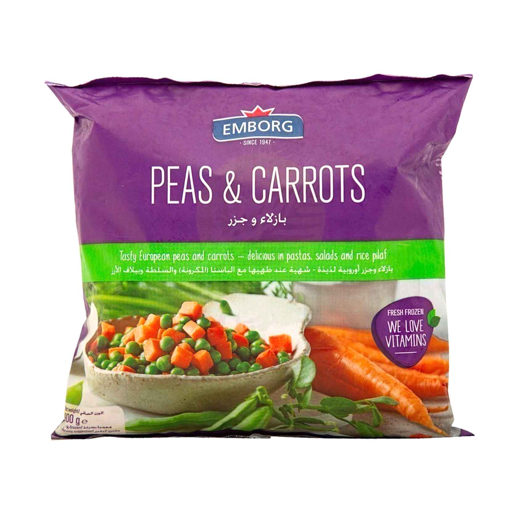 EMBORG FROZEN PEAS & CARROTS 900GM EMBORG FROZEN PEAS & CARROTS 900GM