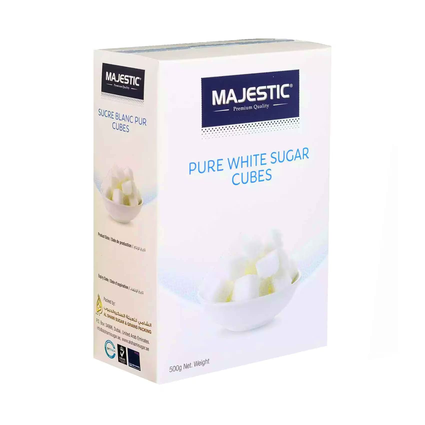 MAJESTIC PURE WHITE SUGAR CUBES 500G MAJESTIC PURE WHITE SUGAR CUBES 500G