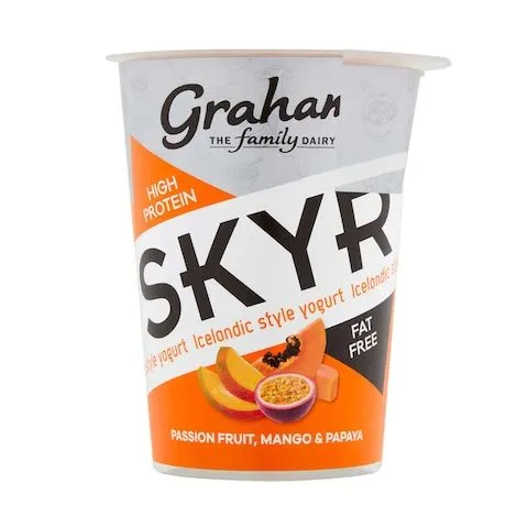 GRAHAMS SKYR ICELANDIC STYLE YOGURT PASSION FRUIT MANGO & PAPAYA 450G