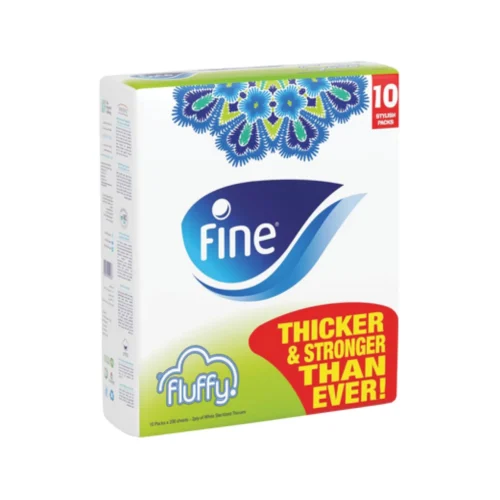 FINE FACIAL TISSUE FLUFFY 200X2PLY X 10