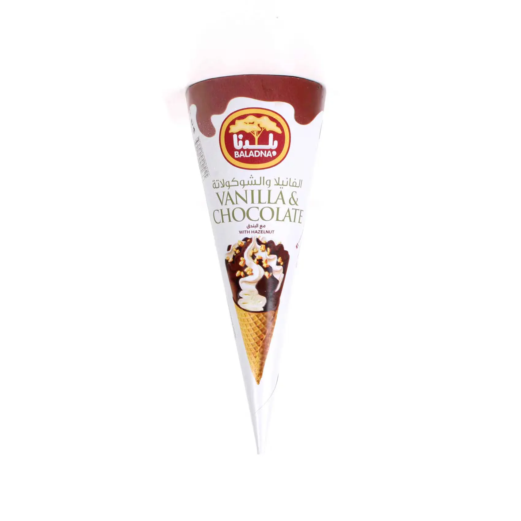 BALADNA ICE CREAM CONE VANILLA & CHOCOLATE 140ML BALADNA ICE CREAM CONE VANILLA & CHOCOLATE 140ML