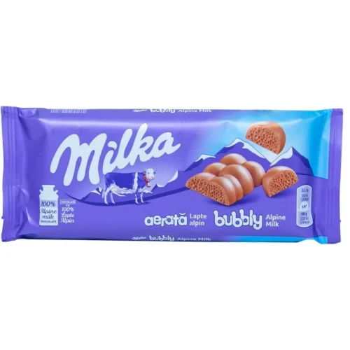 MILKA ALPIN MILK CHOCOLATE BUBBLY 90GM