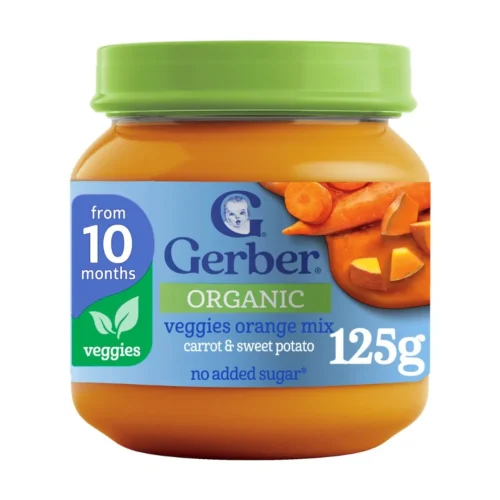 GERBER BABY FOOD ORGANIC CARAROTS AND SWEET POTATOES 125G