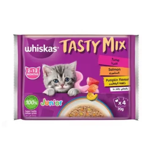 WHISKAS JUNIOR CAT FOOD TASTY MIX 70GM