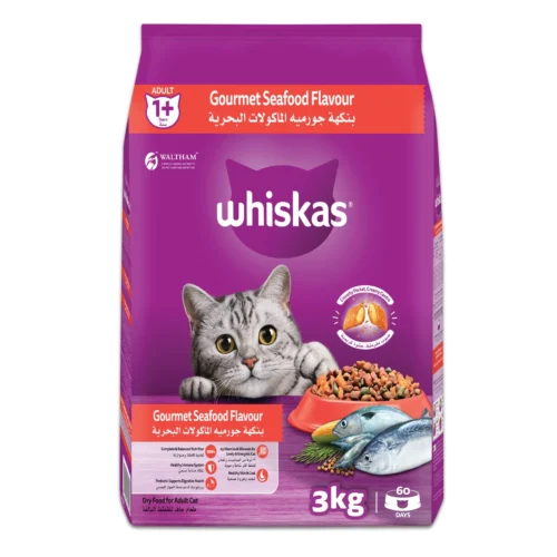 WHISKAS CAT FOOD GOURMET SEAFOOD FLAVOUR 3KG
